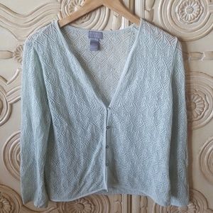 Delicate Sigrid Olsen Cardigan with Lace Detailing